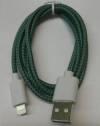 USB Lightning String Cable for iPhone 5S/ 5C /5 /iPad mini /iPad 4 /iPad Air ios 8 Compatible 1m Green (OEM) (BULK)